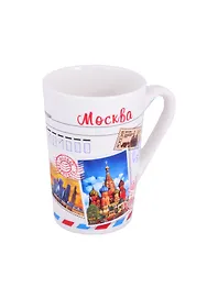 Кружка Москва Марки 350мл фарфор матовая цветн.рисунок (065-4-19ST-CL)