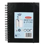 Блокнот для зарисовок Sketch&Store 165г/кв.м 14.8*21см 56л портрет твердая обложка спираль черный