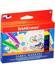 Фломастеры 08цв., для ткани, к/к, Erich Krause