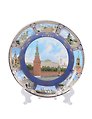 Тарелка сувенирная Москва Набережная с подставкой (D10 К8) (фарфор) (10-K8-22)