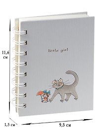 Записная книжка «Little girl» А6, 90 листов в линейку, спираль, в ассортименте