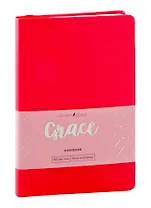 Записная книжка А6- 80л кл. "Graсe" коралловый, иск.кожа, ляссе, инд.уп.