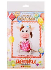 Набор для создания игрушки из фетра Коровка Ромашка (ПФД-1072) (высота стоя/11,5см) (Детки) (Перловка) (3+) (упаковка)