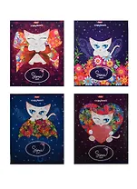 Тетрадь в клетку Hatber, Siena Cat, 24 листа, в ассортименте