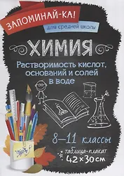 Химия.Растворимость кислот,оснований и солей в воде 8-11 классы