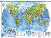 Карта мира. Государства мира 2-х сторонняя масштаб 1:30 000 000 - 1