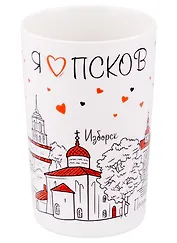 Кружка Я люблю Псков (350мл) (фарфор) (Псков) (065-4-25)