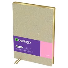 Ежедневник недатированный «Metallic» А5, золотой металлик, 136 листов, экокожа, Berlingo