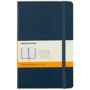 Книга для записей Moleskin Classic Medium, твёрдая обложка, синий, 120 листов, А6+