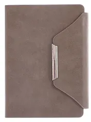 Ежедневник недат. А5 160л "Спилок делавэ" серо-коричневый, кожзам, тв.переплет, офсет, металл.шильд, фольгир.срез, магнит.клапан, закругл.углы, справ.мат-лы, ляссе, инд.уп