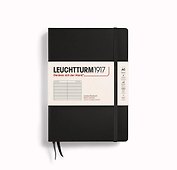 Книга для записей A5, 125 листов в линейку "Classic", твердая обложка, черный, Leuchtturm1917