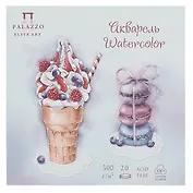 Планшет для акварели 200*200 20л "Кондитерская" голубой, 300г/м2, 100%хлопок