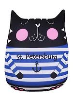 Подушка декоративная антистресс СПб Котик черный в тельняшке St Peterburg (35х30) (АН2018-42)