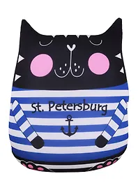 Подушка декоративная антистресс СПб Котик черный в тельняшке St Peterburg (35х30) (АН2018-42)