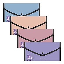 Папка-конверт Travel на кнопке "Soft Manga", обшитая, пластик, ErichKrause