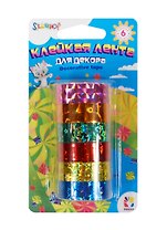 Клейкая лента д/декора Hobby Блеск (481026) (470-0263) (12ммх3м) (6 дизайн.) (роз/оранж/зелен/красн/желт/син) (на РР-основе) (3+) (блистер)