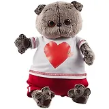 Мягкая игрушка Басик в футболке с сердцем (30 см) (Ks30-139)