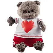 Мягкая игрушка Басик в футболке с сердцем (30 см) (Ks30-139)