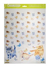 Рисовая бумага для декупажа «Котята», А3, 25 г/м, Craft Premier