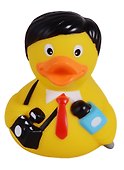 Игрушка для ванной, уточка резиновая FUNNY DUCKS "Уточка репортер" (1894) - 1