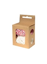 Набор для упаковки, 2 кокона, бумага, крафт уп., белый - малиново-белый.