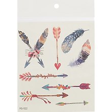 Тату с блестками (микс) Фея, Стрелы, Перья 12*10,5см