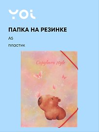 Папка на резинке «Капибара с цветочком» А5, Yoi