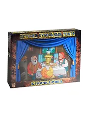 Детский кукольный театр Курочка ряба (КТ-104) (наст. картон. ширма+набор персонажей+сценарий) (3+) (коробка)