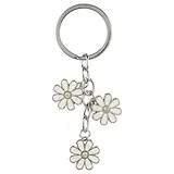 Брелок Цветы белые с каймой (металл) (12-02270-С15)