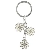 Брелок Цветы белые с каймой (металл) (12-02270-С15)
