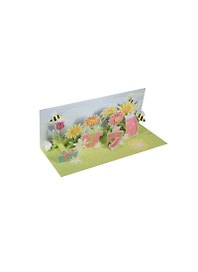 3D открытка Шмели в ромашках (Bees and Dairies) (панорама) (A092) (24,5х11)
