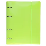 Тетрадь 120 листов, клетка, "Line neon" зеленая, на кольцах, на резинке