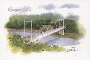 Открытка. Оренбург. Пешеходный мост Европа-Азия