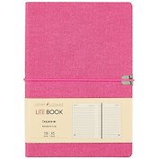 Ежедневник недатированный «Lite book» А5, малиновый, 136 листов, экокожа, Listoff