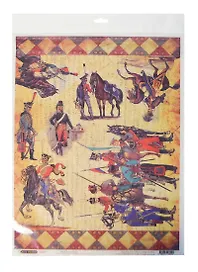 Рисовая бумага для декупажа Кавалеристы (28,2х38,4см) (25 г/м) (упаковка)