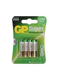 Элементы питания 4 штуки, GP «Super Alkaline» LR03, AAA, Duracell
