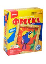 LORI Кп-021 Фреска Картинка из песка Разноцветный попугай (+рамка) (набор д/творч.) (4+) (коробка)