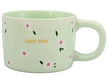 Кружка Love You Цветочки (мятная) (керамика) (330мл) (12-8109-202604_02)
