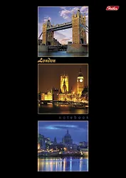 Блокнот А5 40л кл. "Лондон-Париж" склейка, выб.лак, цв.обл, офсет, Hatber