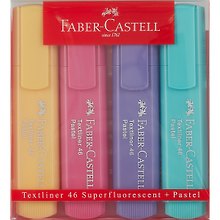 Текстовыделители «46 Pastel + Fluorescent» 4 цвета, Faber-Castell