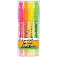 Текстовыделители 4 цвета 4 мм, Crown