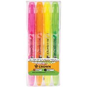 Текстовыделители Crown, 4 цвета 4 мм