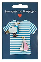 Набор значков  Чайка + Парусник