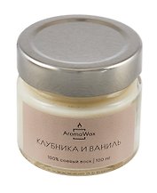 Свеча ароматическая в стеклянной баночке Клубника и ваниль (100 мл) (AromaWax)