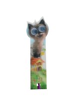 Линейка закладка 3D Котик на домике (10см) (015) (Мир Открытий)