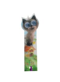 Линейка закладка 3D Котик на домике (10см) (015) (Мир Открытий)