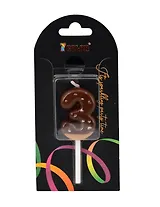 Свеча для торта Цифра 3 Глазурь шоколадная (4см) (блистер) (12-7color-candle_8)