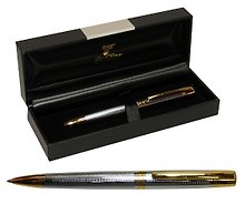 Ручка подарочная шариковая серебр./зол., карт.футл., EaSTar