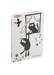 Записная книжка А6 40л кл. "Cat story" flexy-переплет, мат.ламинация, сшивка цв.шелк.нитью, ассорти, MARKER ARTE