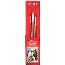Кисти Art idea, синтетика + белка, 3 штуки